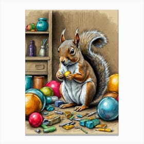 Easter Squirrel Canvas Print