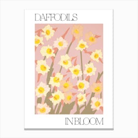 Daffodils In Bloom Flowers Bold Illustration 3 Canvas Print