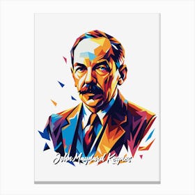 John Maynard Keynes 01 Portrait WPAP Pop Art Canvas Print