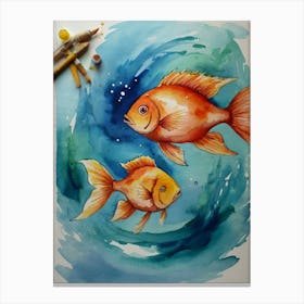 Goldfish Painting Canvas Print