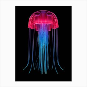 Box Jellyfish Neon Illustration 4 Canvas Print
