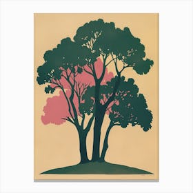 Paulownia Tree Colourful Illustration 4 Canvas Print