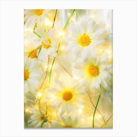 White Daisy Flowers Canvas Print