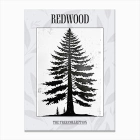Redwood Tree Simple Geometric Nature Stencil 2 Poster Canvas Print