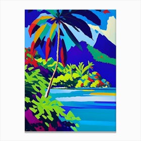 Huahine French Polynesia Colourful Painting Tropical Destination Canvas Print
