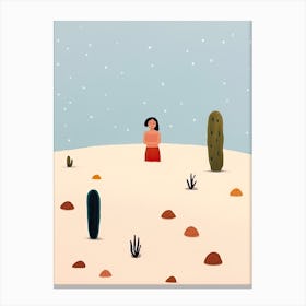 Desert Scene, Tiny People And Illustration 2 Canvas Print