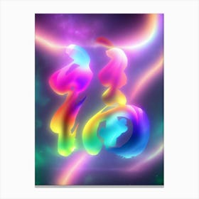 Vivid Ink Harmony: Fu Elegance Canvas Print