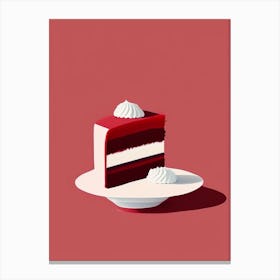 Red Velvet Cake Dessert Simplicity Flower Canvas Print