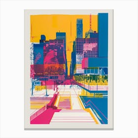 The Museum Of Modern Art New York Colourful Silkscreen Illustration 2 Canvas Print