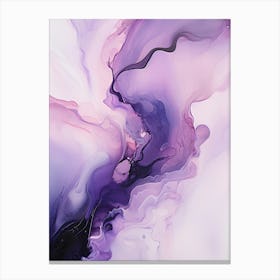Lilac And Black Flow Asbtract Painting 0 Canvas Print