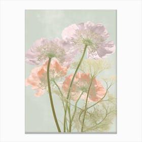Queen Annes Lace Flowers Acrylic Painting In Pastel Colours 4 Canvas Print