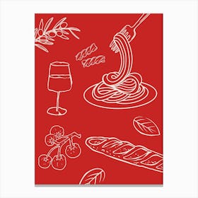 Red Tablescape Canvas Print