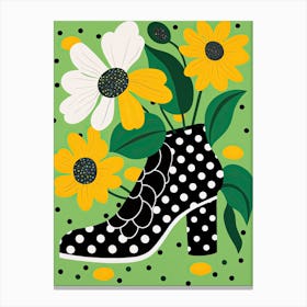 Petal Path to Style: Sneakers with Flowers Canvas Print