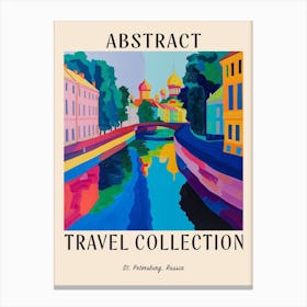 Abstract Travel Collection Poster St Petersburg Russia 2 Canvas Print