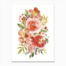 Summery Bouquet Terracotta Canvas Print