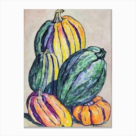 Delicata Squash 2 Fauvist vegetable Canvas Print