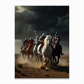 Horses In The Desert Canvas Print