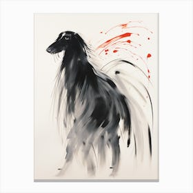 Afghan Hound in Ink Canvas Print