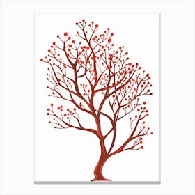 Red Tree Isolated On White Canvas Print