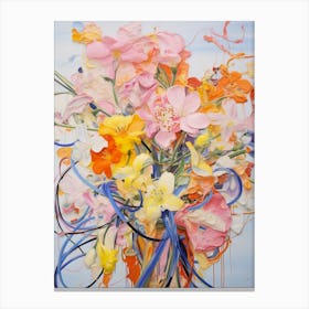 Abstract Flower Painting Freesia 2 Canvas Print