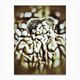 Sunset of Love at Pride 2024: Gay Men Kissing At The Maspalomas Summer Pride Canvas Print