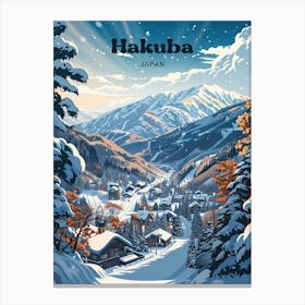 Hakuba Japan Ski Digital Travel Art Canvas Print