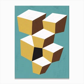 Cubist Abstract Geometric Landscape Canvas Print