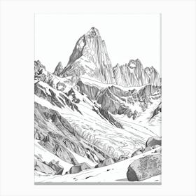 Aconcagua Argentina Line Drawing 7 Canvas Print