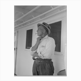 Untitled Photo, Possibly Related To Oyster Fisherman Of Olga, Louisiana, Aboard El Rito, Captain Of This Boat Canvas Print