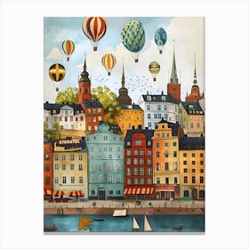 Hot Air Balloons Over Stockholm Leinwandbilder