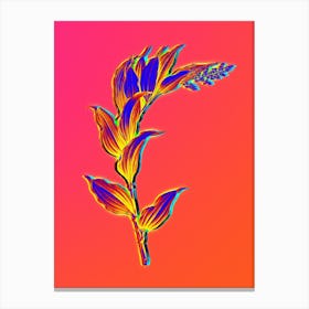 Neon Treacleberry Botanical in Hot Pink and Electric Blue n.0287 Canvas Print