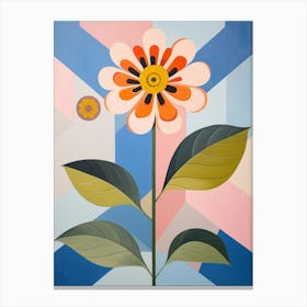 Zinnia 6 Hilma Af Klint Inspired Pastel Flower Painting Canvas Print