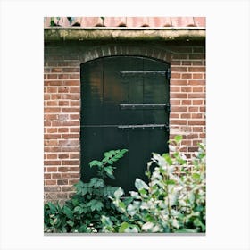 Black Dutch Farm Door In The Garden // The Netherlands Travel Photography Canvas Print