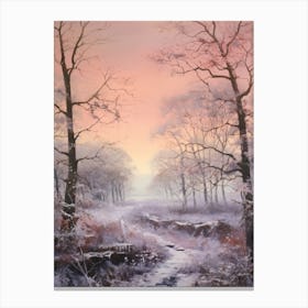 Dreamy Winter Painting The New Forest England 1 Canvas Print