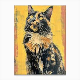 Maine Coon Relief Illustration 4 Canvas Print