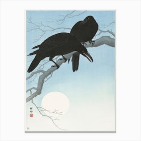 Two Crows On A Branch (1927), Ohara Koson Canvas Print