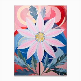 Edelweiss 1 Hilma Af Klint Inspired Pastel Flower Painting Canvas Print