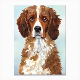 American Water Spaniel 3 Watercolour dog Canvas Print