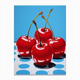 Cherries Checkerboard Inspired 1 Canvas Print