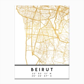 Beirut Lebanon City Street Map Canvas Print