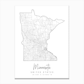 Minnesota Minimal Street Map Canvas Print