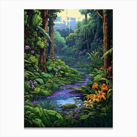 Atlantic Forest Pixel Art 4 Canvas Print