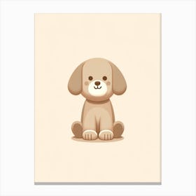 Cute Dog Pastel Colours Neutral Tones Baby Print Canvas Print