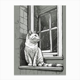 Cat Looking Out The Window 2 Canvas Print
