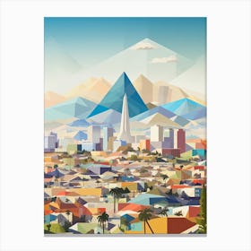 Los Angeles, Us, Geometric Illustration 2 Canvas Print