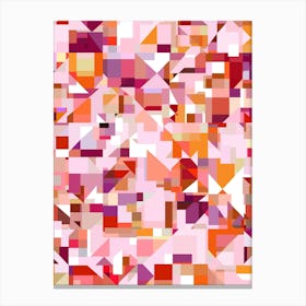Abstract Geometric Pattern - Pink Canvas Print