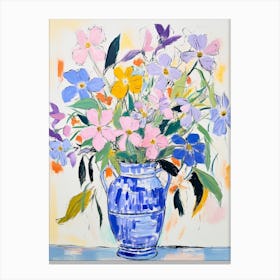 Flower Painting Fauvist Style Periwinkle 2 Canvas Print