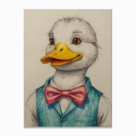 Duck In A Bow Tie 1 Canvas Print