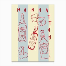 Manhattan Cocktail Recipe Canvas Print