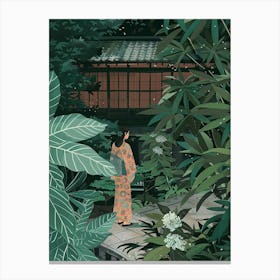 In The Garden Ginkaku Ji Temple Gardens Japan 7 Canvas Print